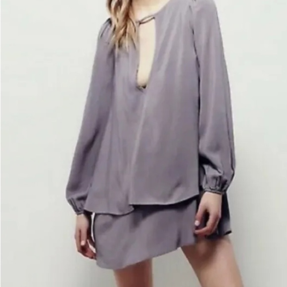 Free People Women's Ottoman Slouchy Stretch Tunic, Taupe, Brown. NWT